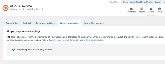 gzip compression wp optimizer-gzip compression