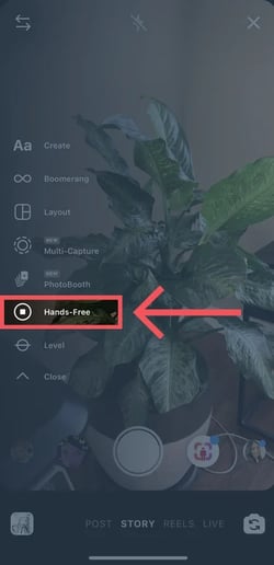 Hands-free mode in Instagram Stories