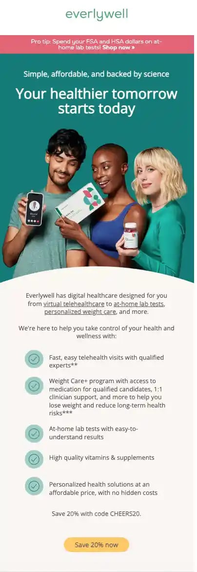 healthcare email examples, everywell