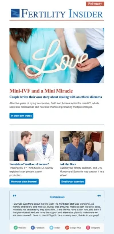 healthcare email examples, fertility insider