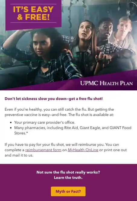 healthcare email examples, upmc health plan