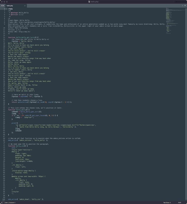 WordPress plugin development: Hello Dolly code 