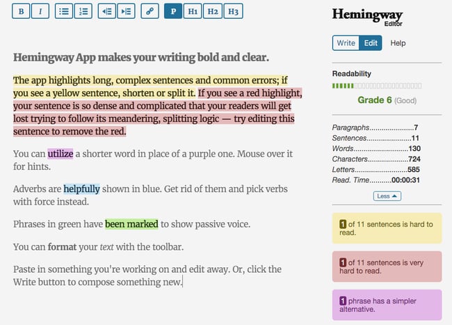 Best Apps for Email Prospecting: Hemingway Editor