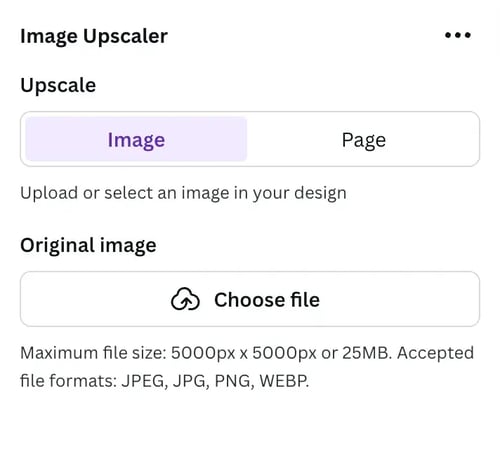 Canva image resolution improvement app