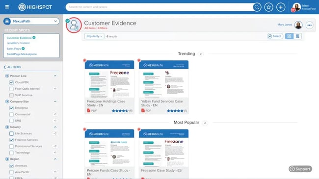 Sales-Enablement-Tool von Highspot