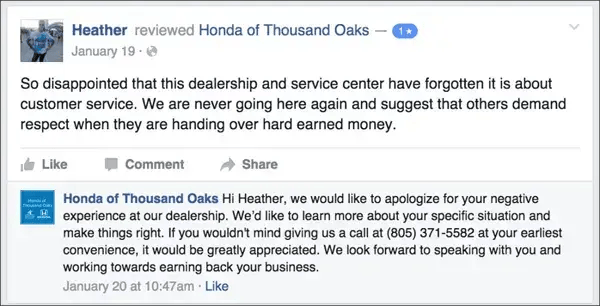 Respond to customer feedback 