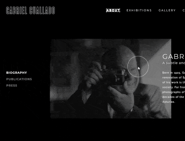 Horizontal Scroll Example: Gabriel Cuallado's Photography Website