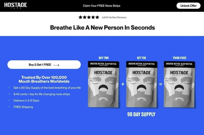 hostage tape uses utm and source tracking to create personalized landing pages with unique offers