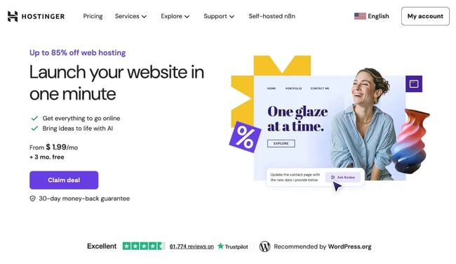 hostinger web hosting for small businesses