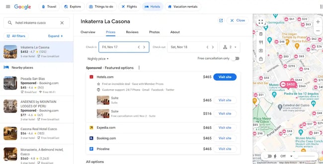 hotel marketing, google maps