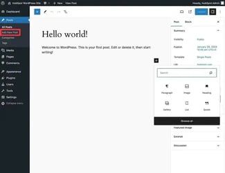 how to add a new blog post in wordpress.