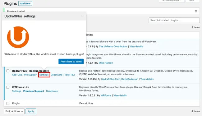 how to backup wordpress site step-by-step 2