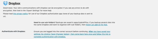 how to backup wordpress site step-by-step dropbox