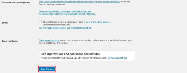 how to backup wordpress site step-by-step save changes