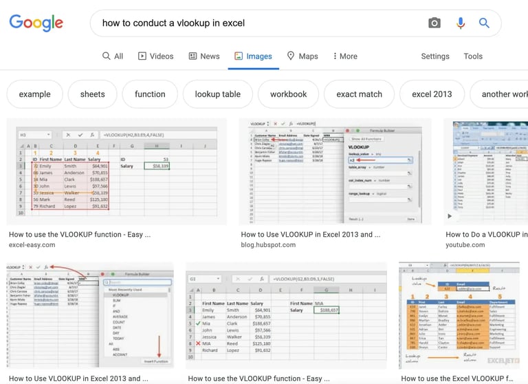 how to conduct a vlookup in excel image results page