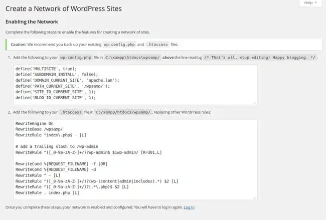 how to create a network of WordPress sites