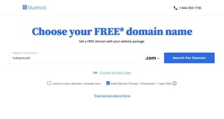 how to purchase or choose a free domain name at bluehost.