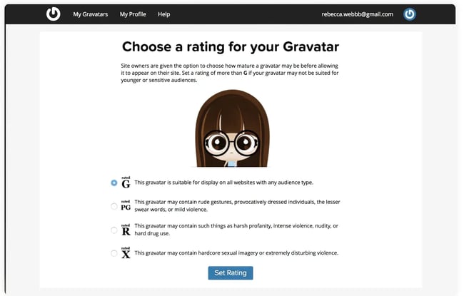 how to set up Gravatar on WordPress girl