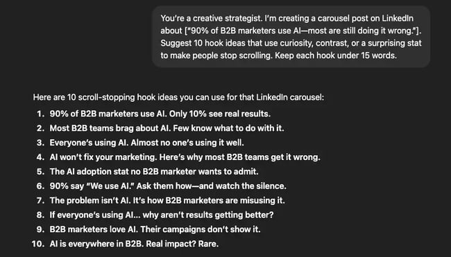 how to train chatgpt, hook ideas with gpt, chatgpt copy