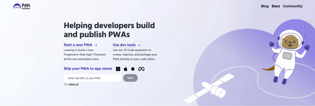 how to turn a website into an app, pwabuilder