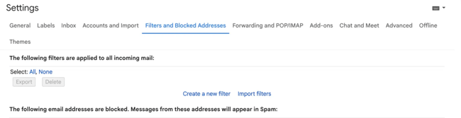 how to whitelist an email in gmail create a new filter