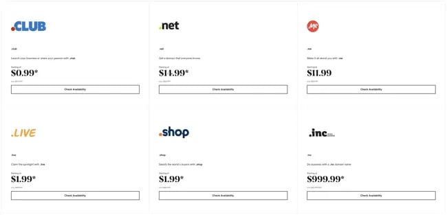 Wondering how much does a website cost? GoDaddy's pricing for domain extensions start at $0.99 per year