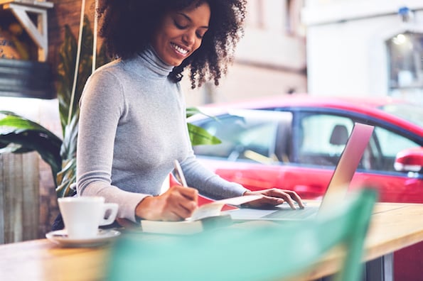 A marketer determines how often her brand should be blogging.