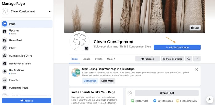 facebook business page cta