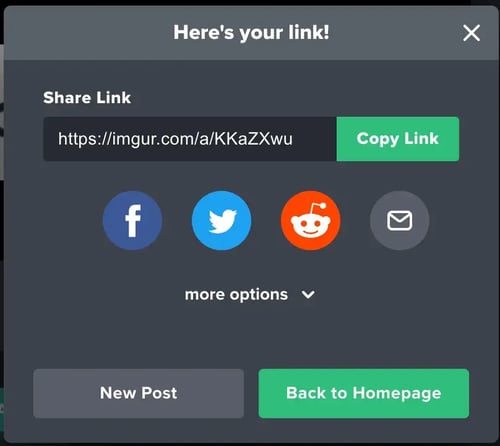 share and copy link option in imgur