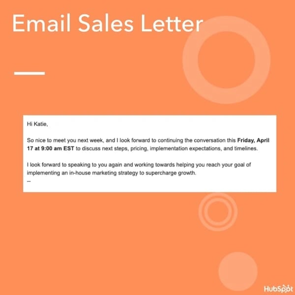 Sample Email Sales Letter from ̽ѡ's sales team