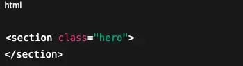 html for hero image, create structure