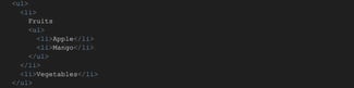 html, list of fruits