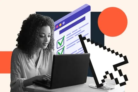 person creating an html form template on a computer