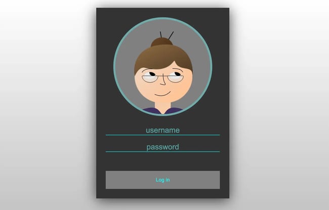 html form templates: login form build where eyes follow cursor by Jesper Lauridsen