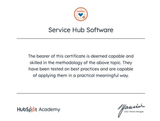 hubspot academy service hub software certification, customer service certification