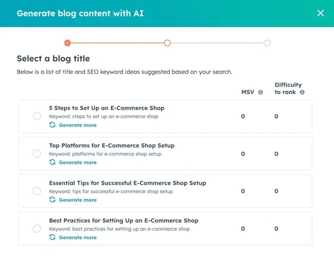 hubspot generate blog content with AI