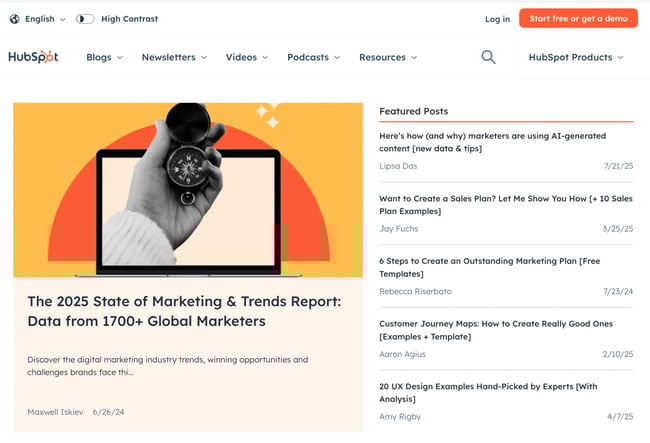 hubspot blog example