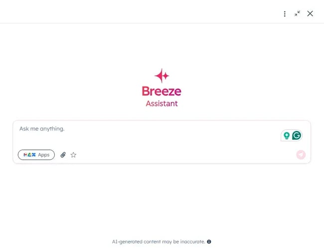 hubspot breeze ai assistant, website content writing]