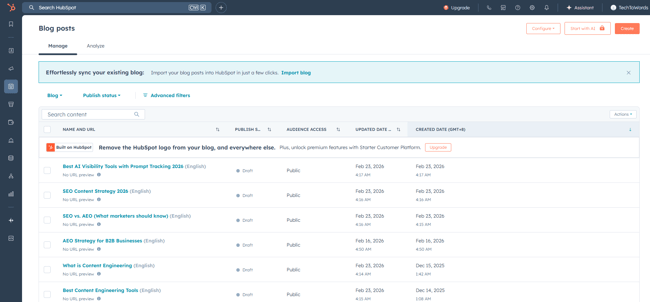 hubspot content hub, content automation