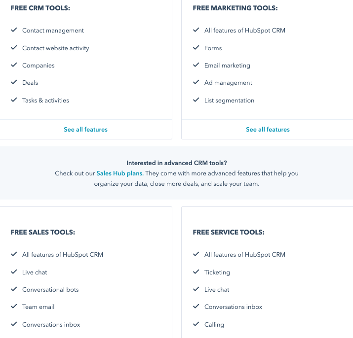 hubspot crm pricing