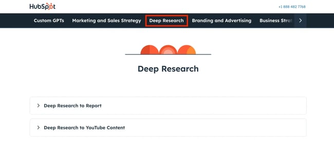 hubspot deep research chatgpt prompts