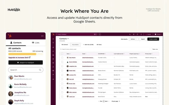 HubSpot fuer Google Sheets: Synchronisation