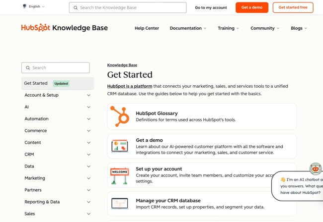 hubspot knowledge base, web-based customer service software