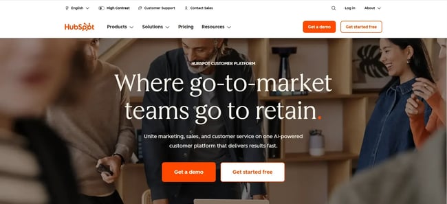 hubspot landing page, ai tools for b2b marketing