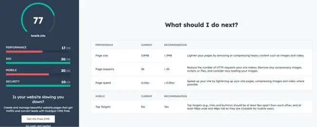 hubspot website grader — seo site analysis software-1