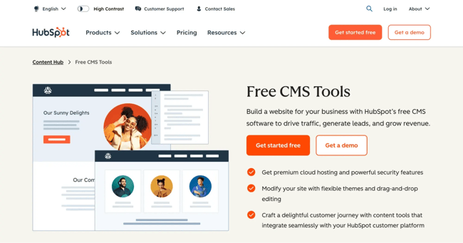 hubspot’s free cms tool