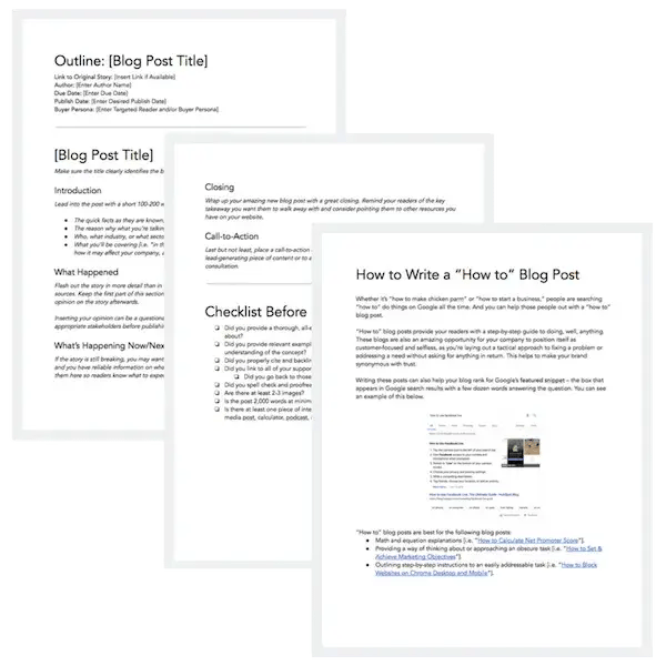 hubspot’s free content creation templates