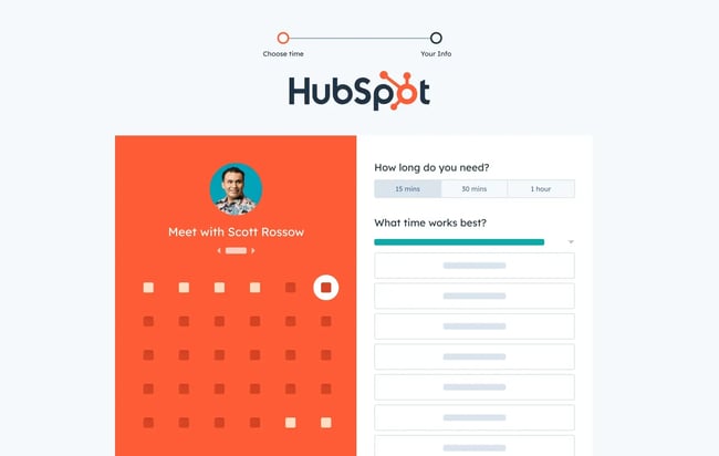 hubspot’s free meeting tool is the best group scheduling software as it’s part of the sales hub crm.