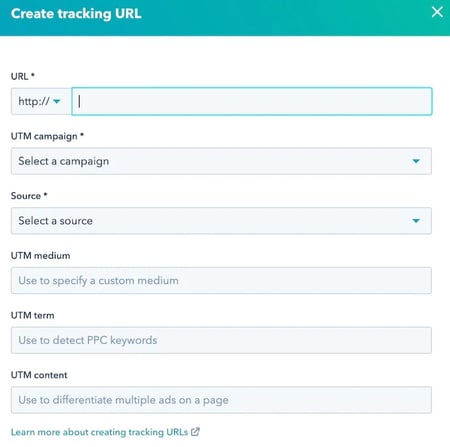 How to Build UTM Codes in ̽ѡ: fill in the attributes of your UTM code and click create