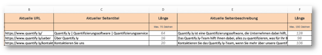 On-Page-Optimierung mit Vorlage Schritt 1